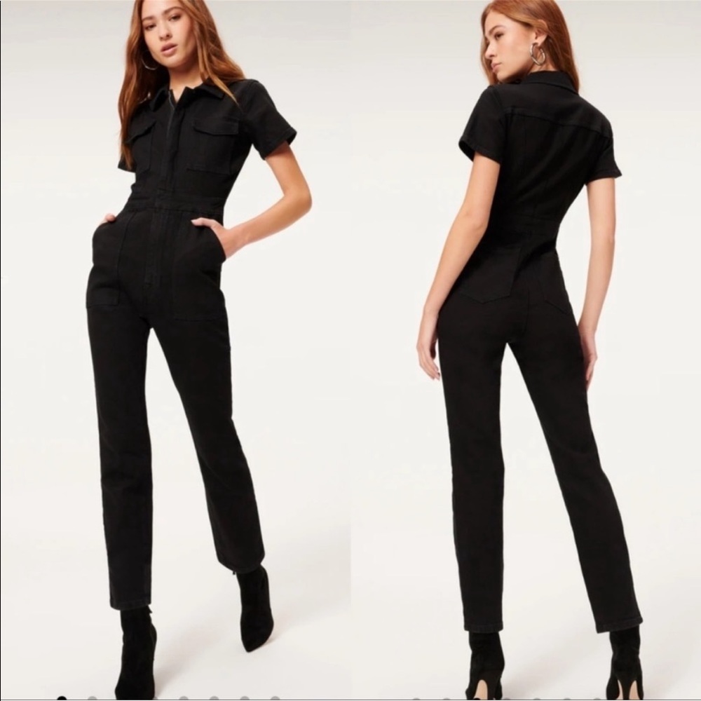 GOOD AMERICAN THE FIT FOR SUCCESS JUMPSUIT, BLACK SIZE 3. 0724